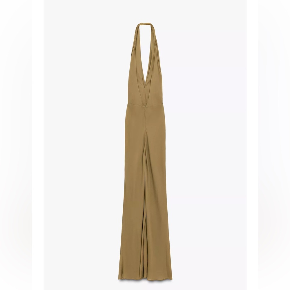 ZARA LIMITED EDITION DRAPED HALTER LONG DRESS - Picture 4 of 5